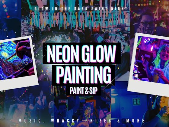 Neon Painting: Flamingos